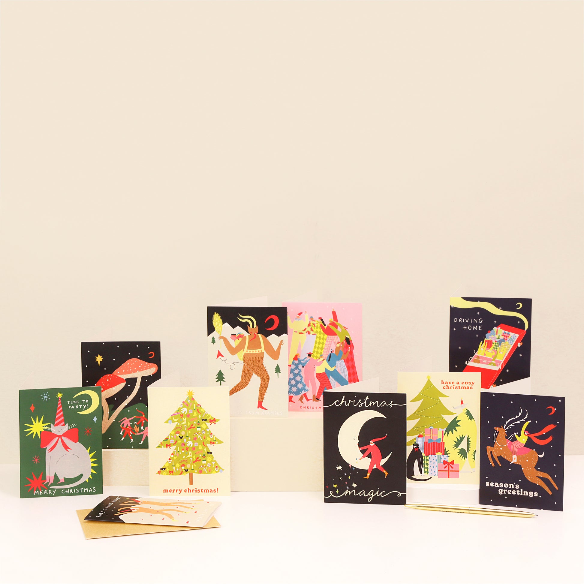 Kitsch Baubles Merry Christmas Card image 4