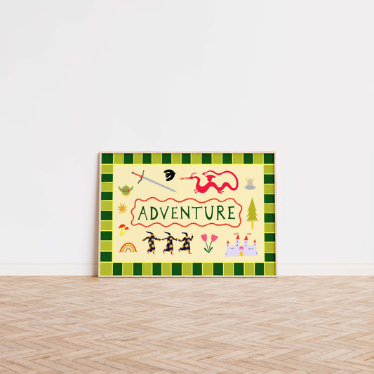 Folk Adventure Landscape Art Print