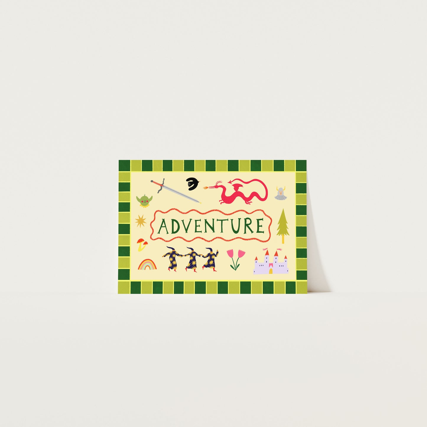 Folk Adventure Landscape Art Print