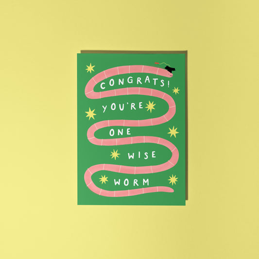 One Wise Worm Graduation Card image 0