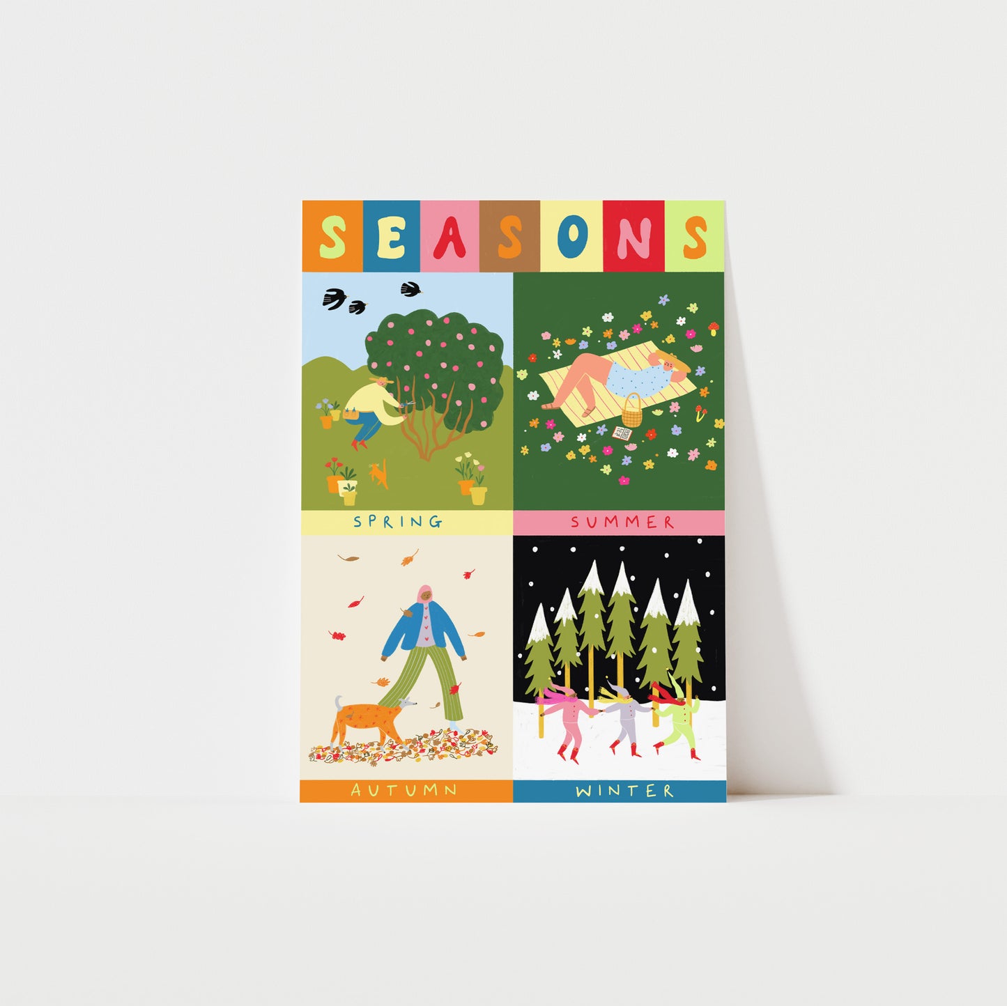 Folky Seasons Educational Art Print image 0