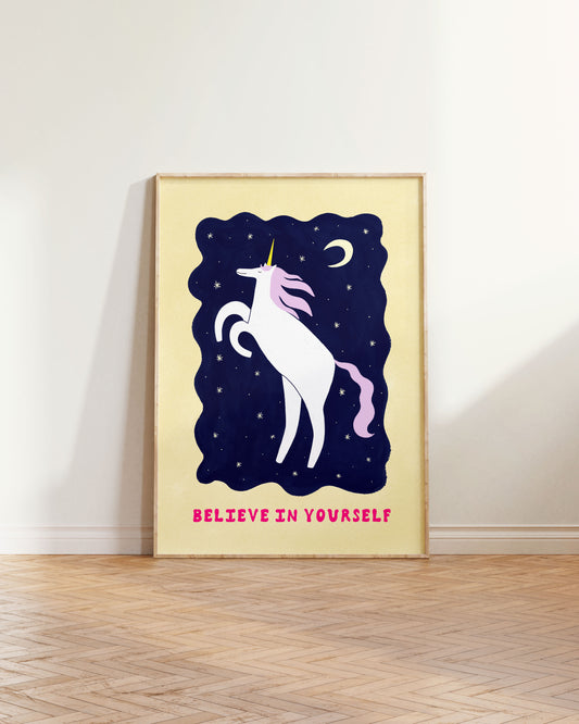 Unicorn Believe In Yourself Art Print
