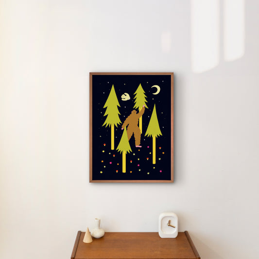 Folky Bigfoot Art Print