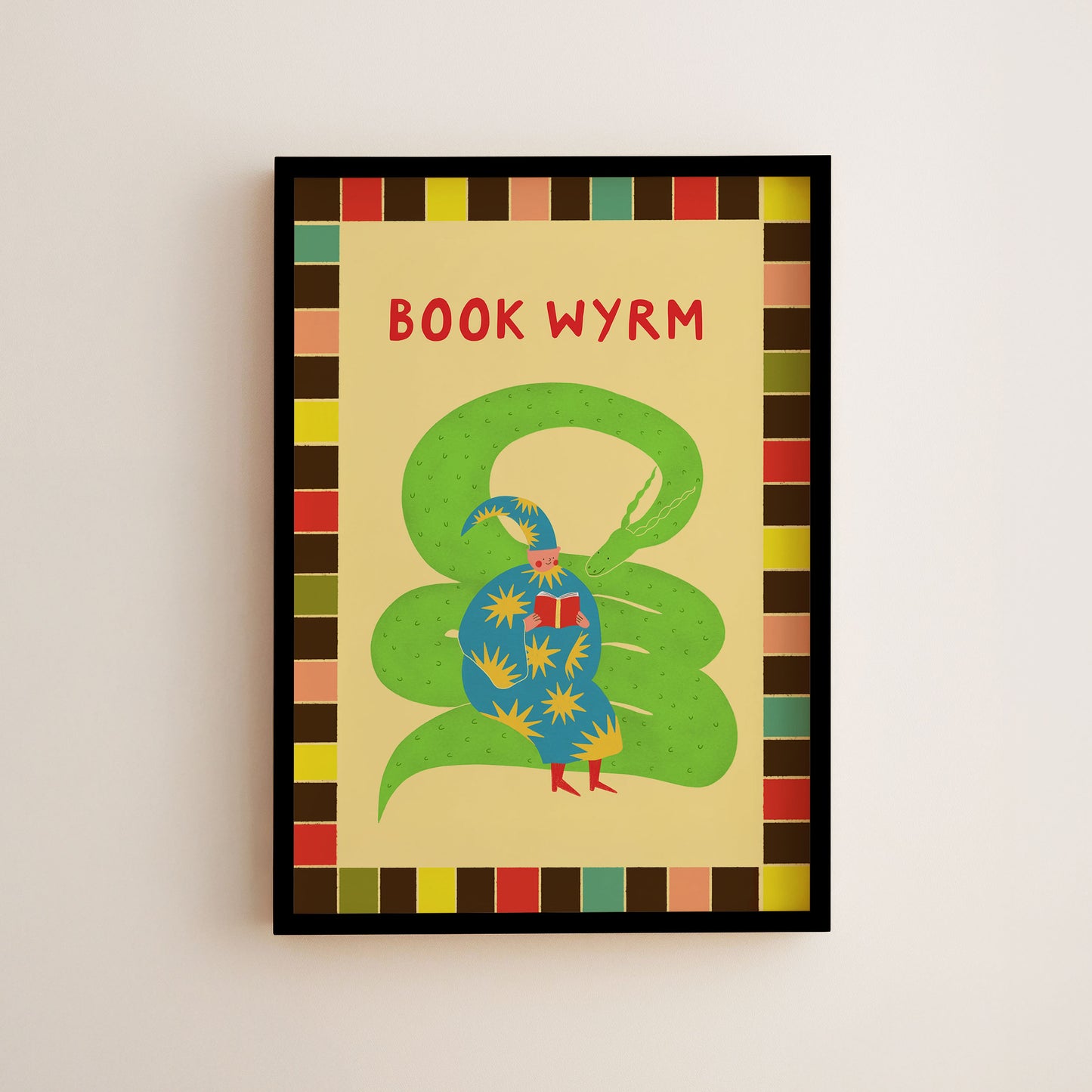 Book Wyrm Reading Art Print