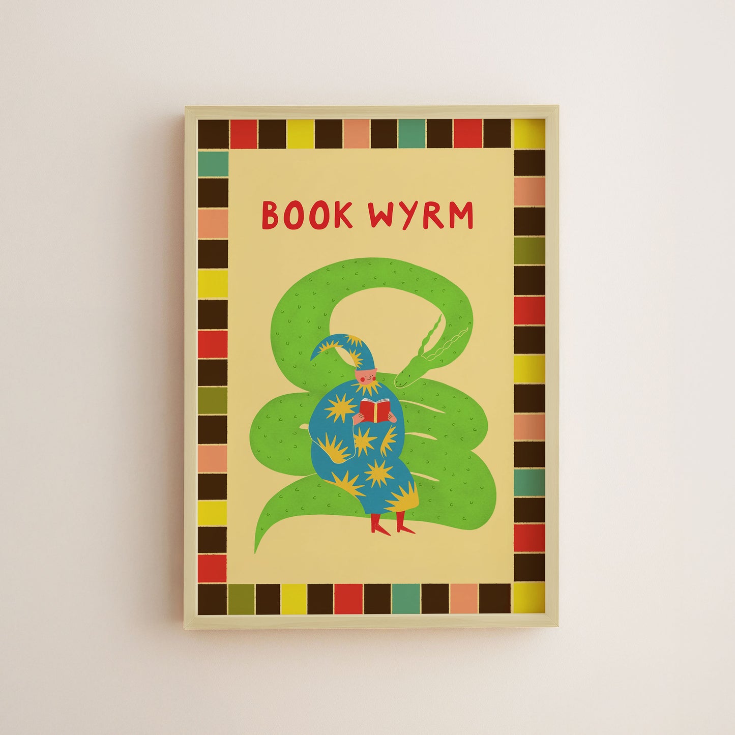 Book Wyrm Reading Art Print