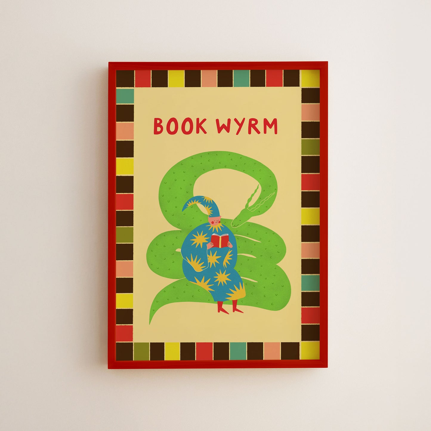 Book Wyrm Reading Art Print