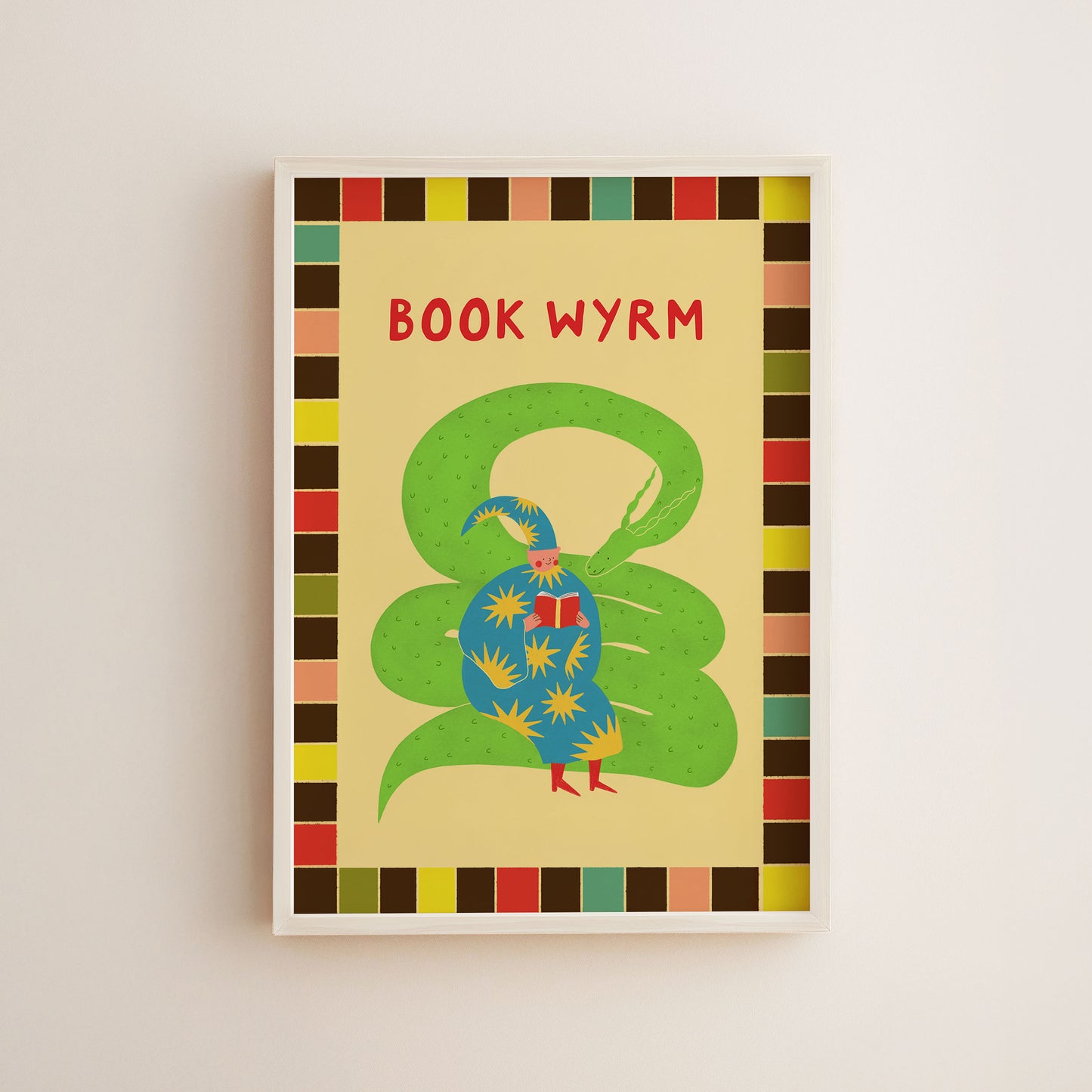 Book Wyrm Reading Art Print