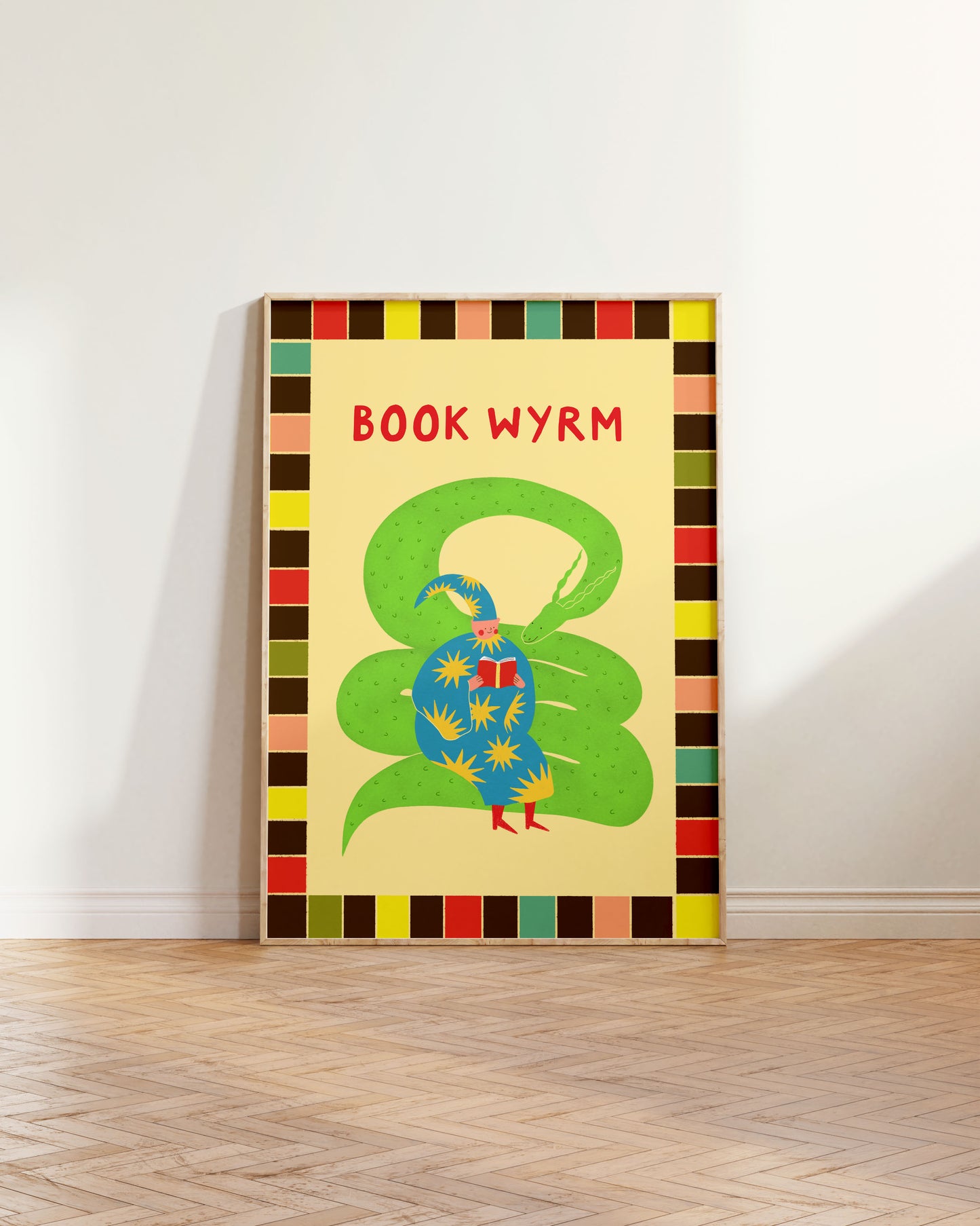 Book Wyrm Reading Art Print
