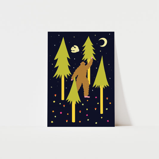 Folky Bigfoot Art Print image 0