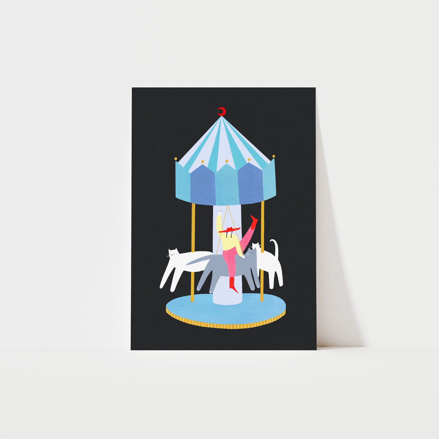 Cat Carousel Art Print image 0