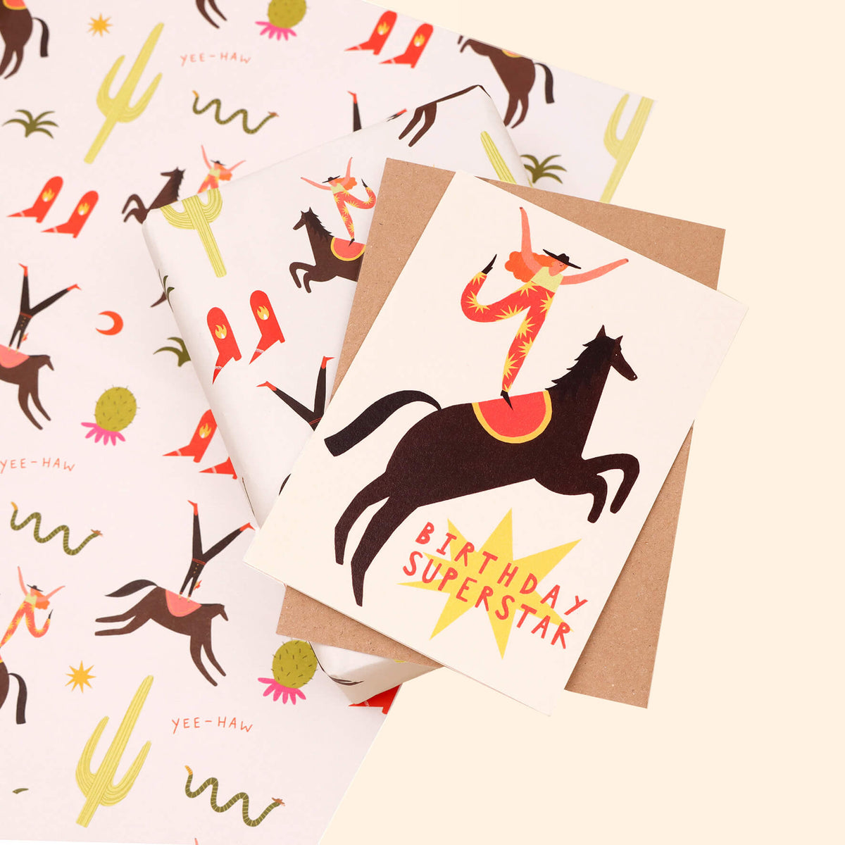 Cowboy Wrapping Paper - 5 Sheets