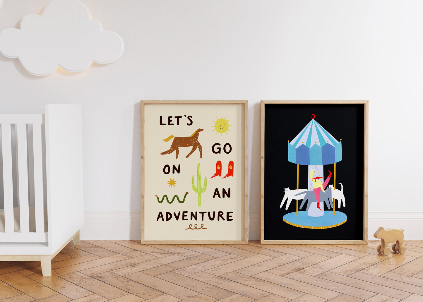Cat Carousel Art Print