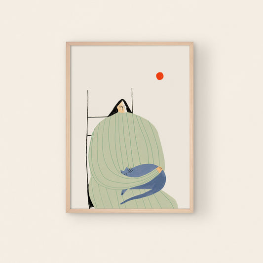 Cat Lady Art Print A4