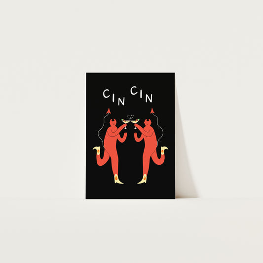 Cin Cin Art Print A3