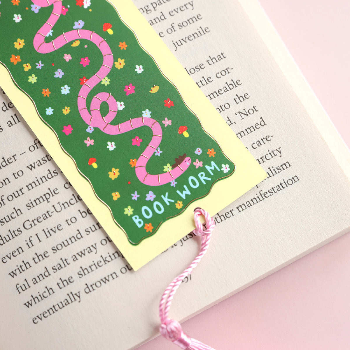 Sensitive Bookworm Gold Foiled Bookmark