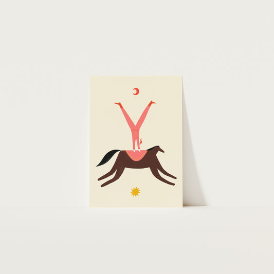 Cowboy + Horse Art Print A3