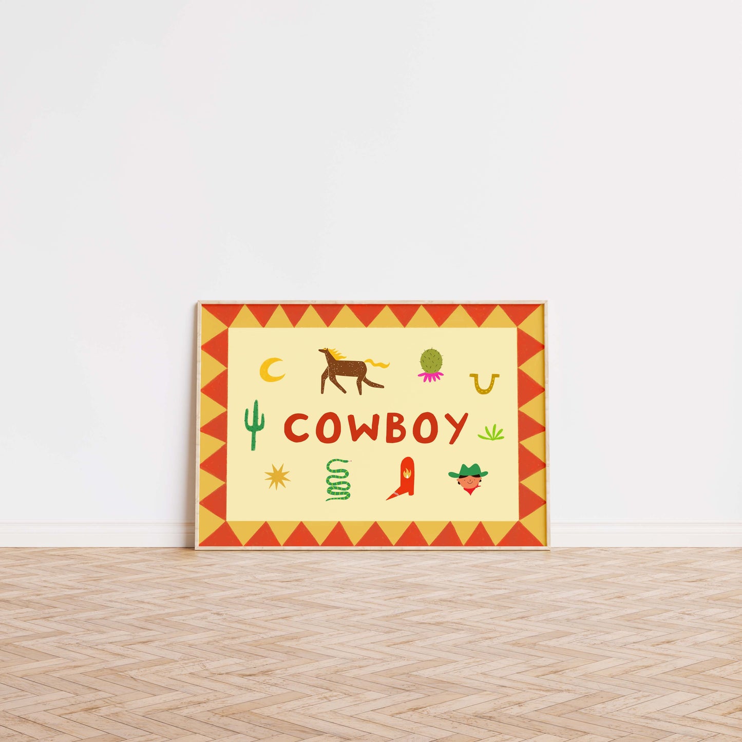 Illustrated Cowboy Art Print