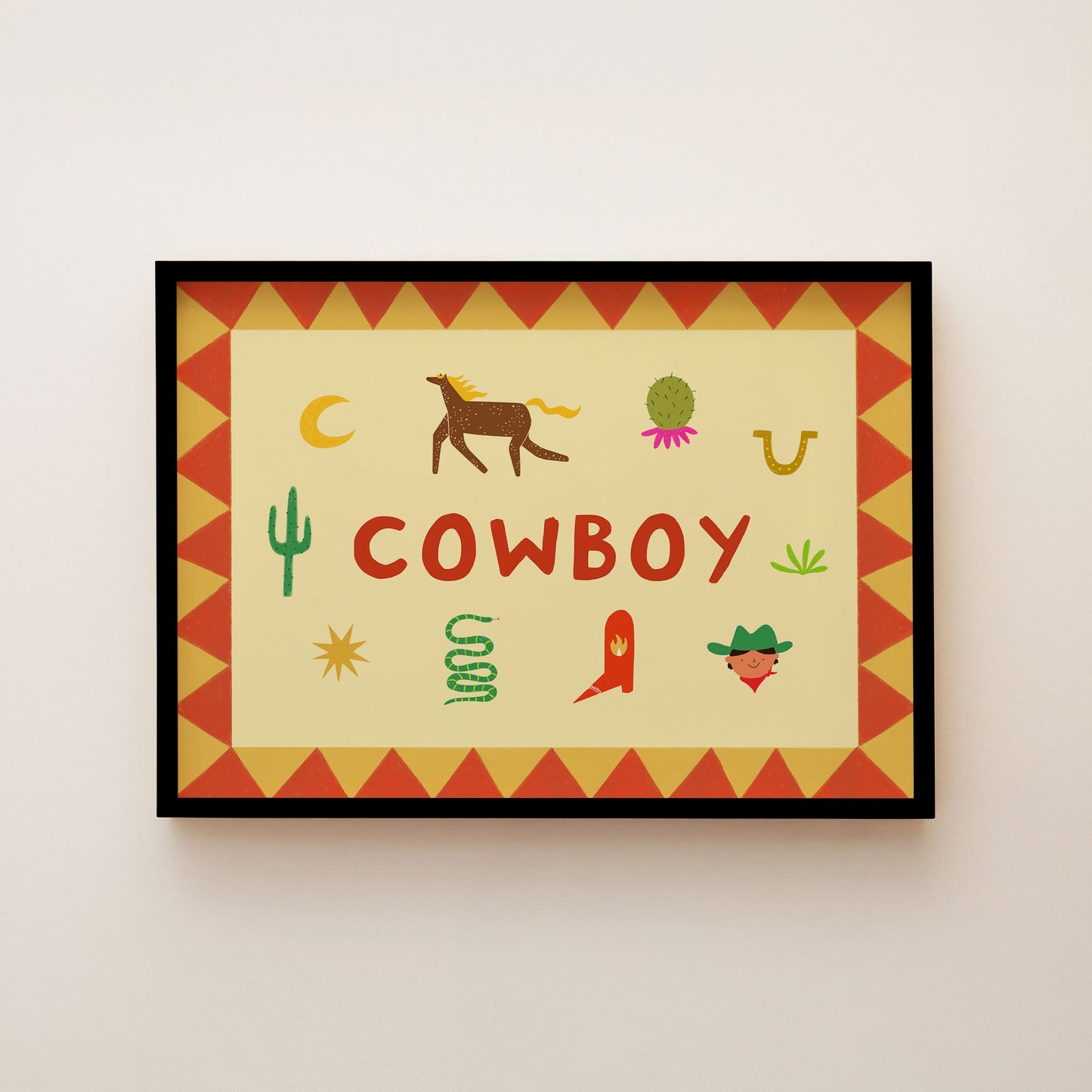 Illustrated Cowboy Art Print