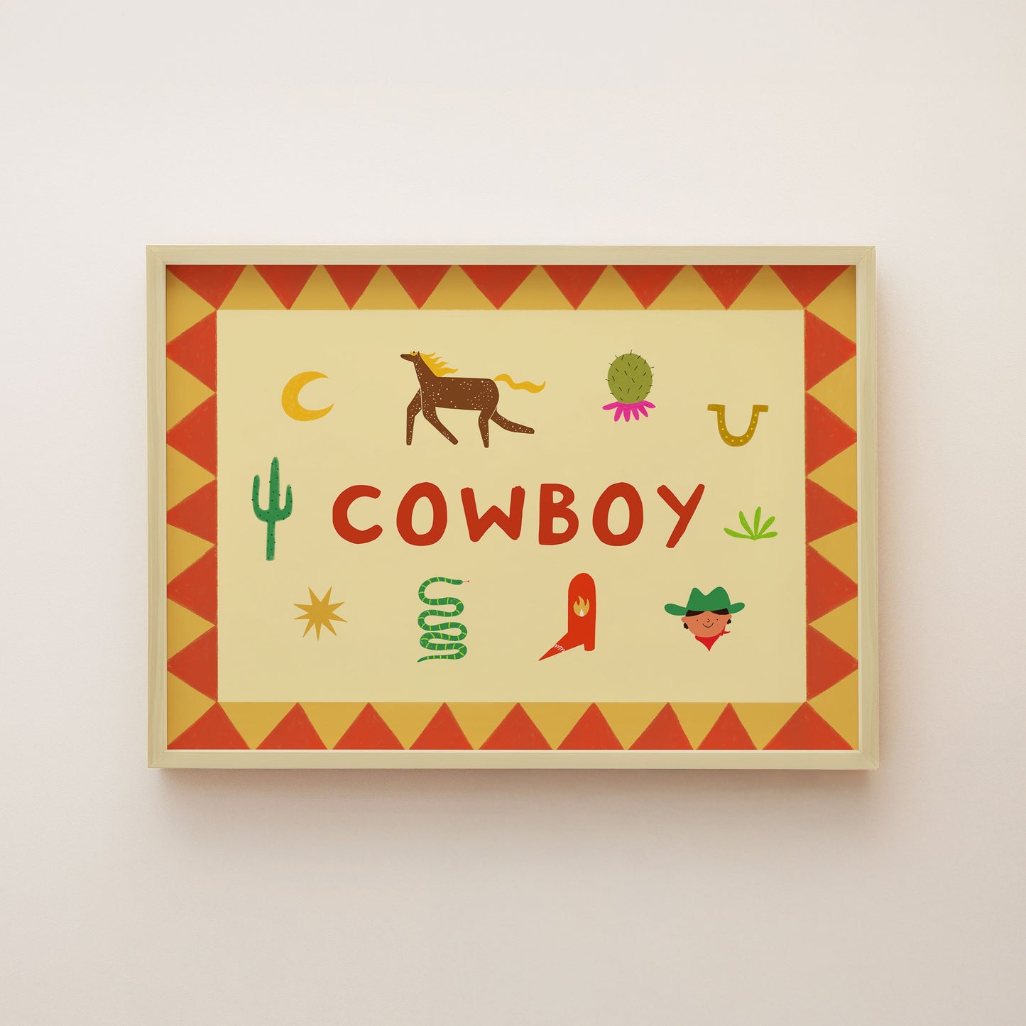 Illustrated Cowboy Art Print