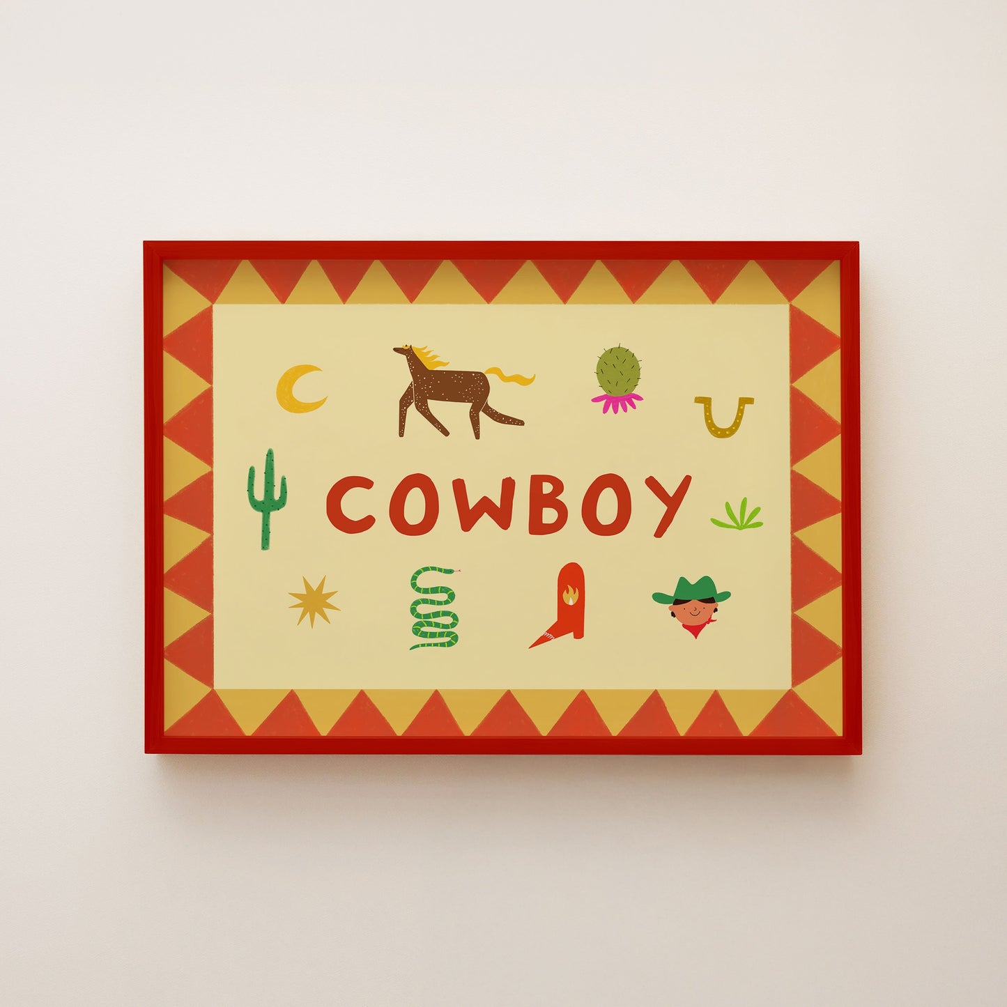 Illustrated Cowboy Art Print