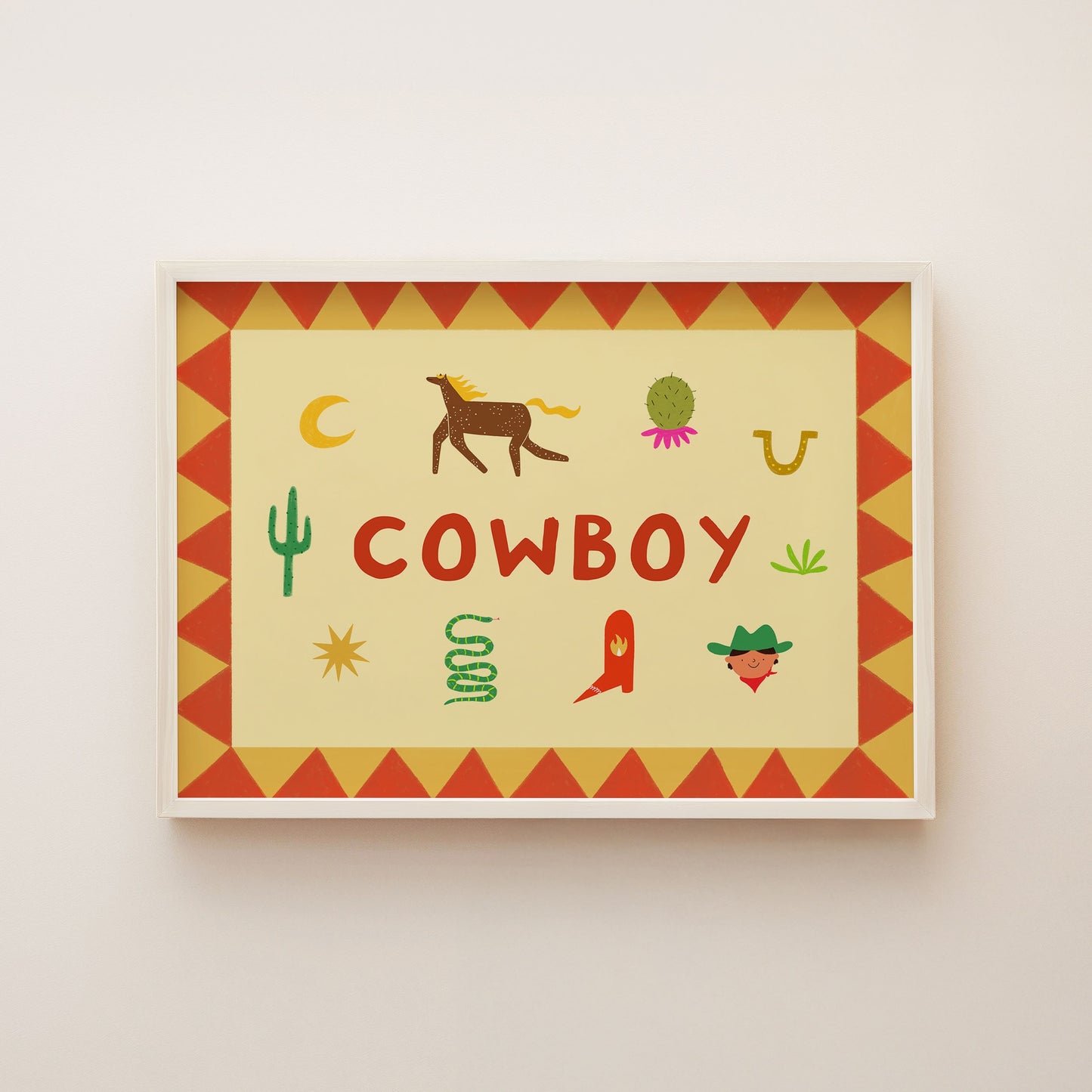 Illustrated Cowboy Art Print