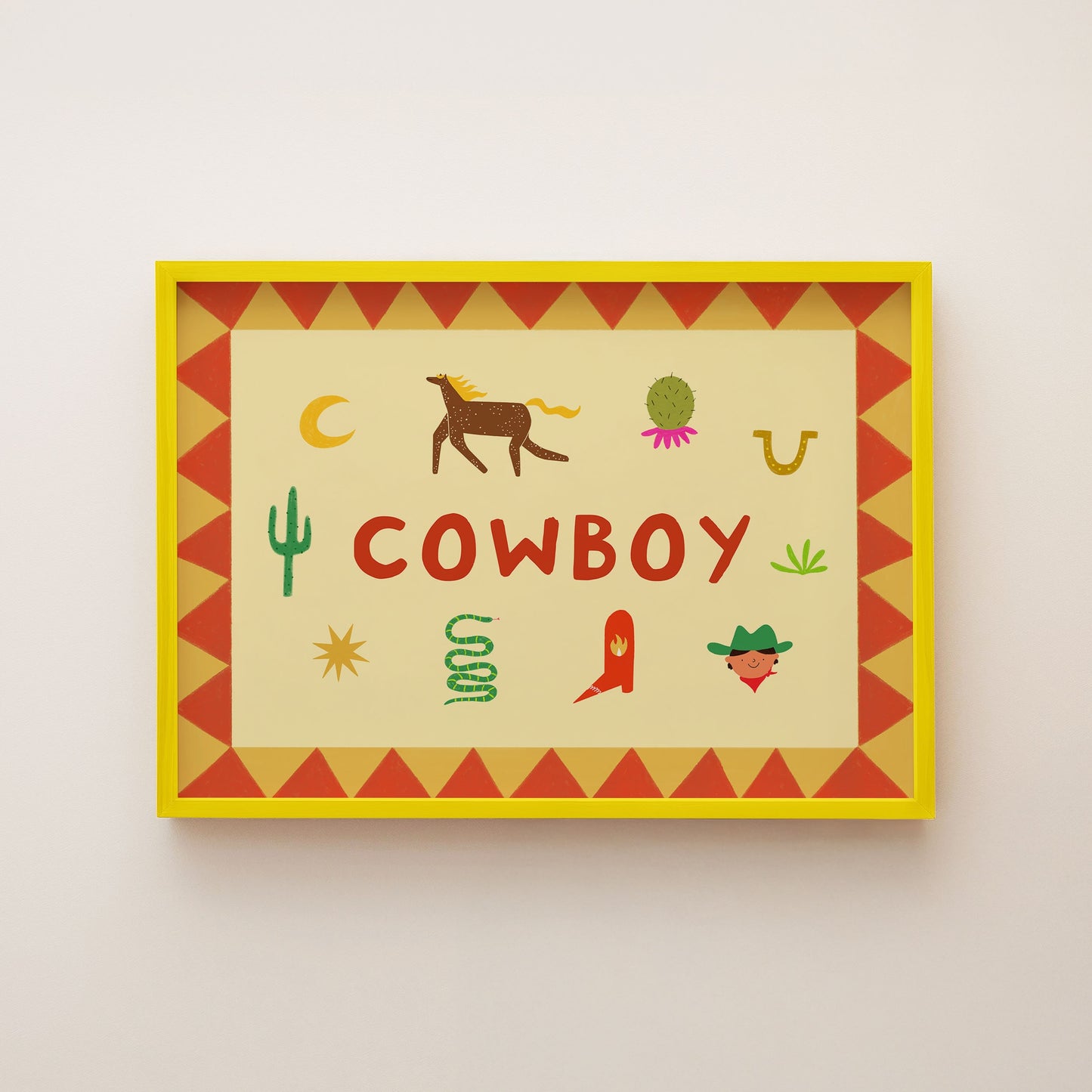 Illustrated Cowboy Art Print