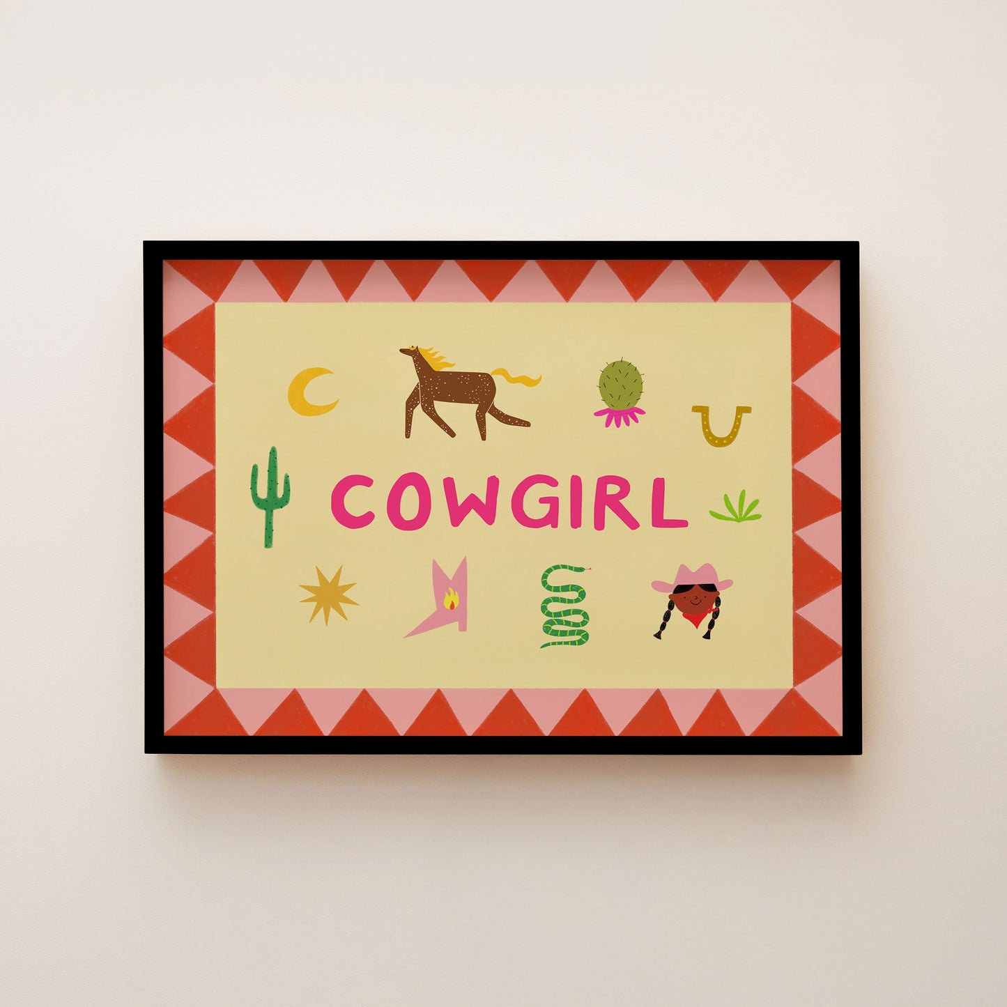 Illustrated Cowgirl Art Print