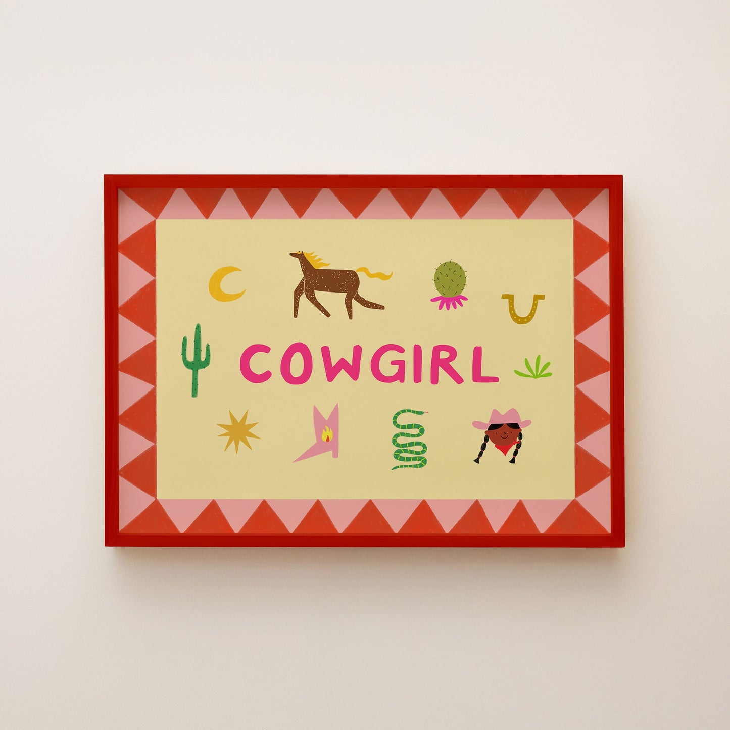 Illustrated Cowgirl Art Print