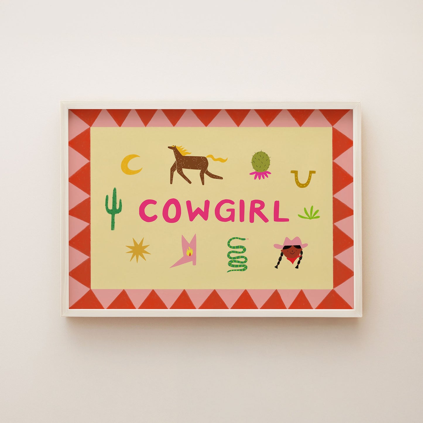 Illustrated Cowgirl Art Print