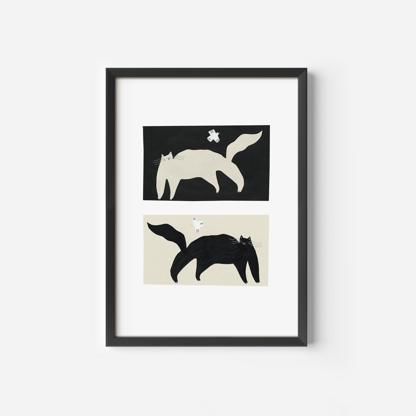 Black And White Cats Art Print image 8