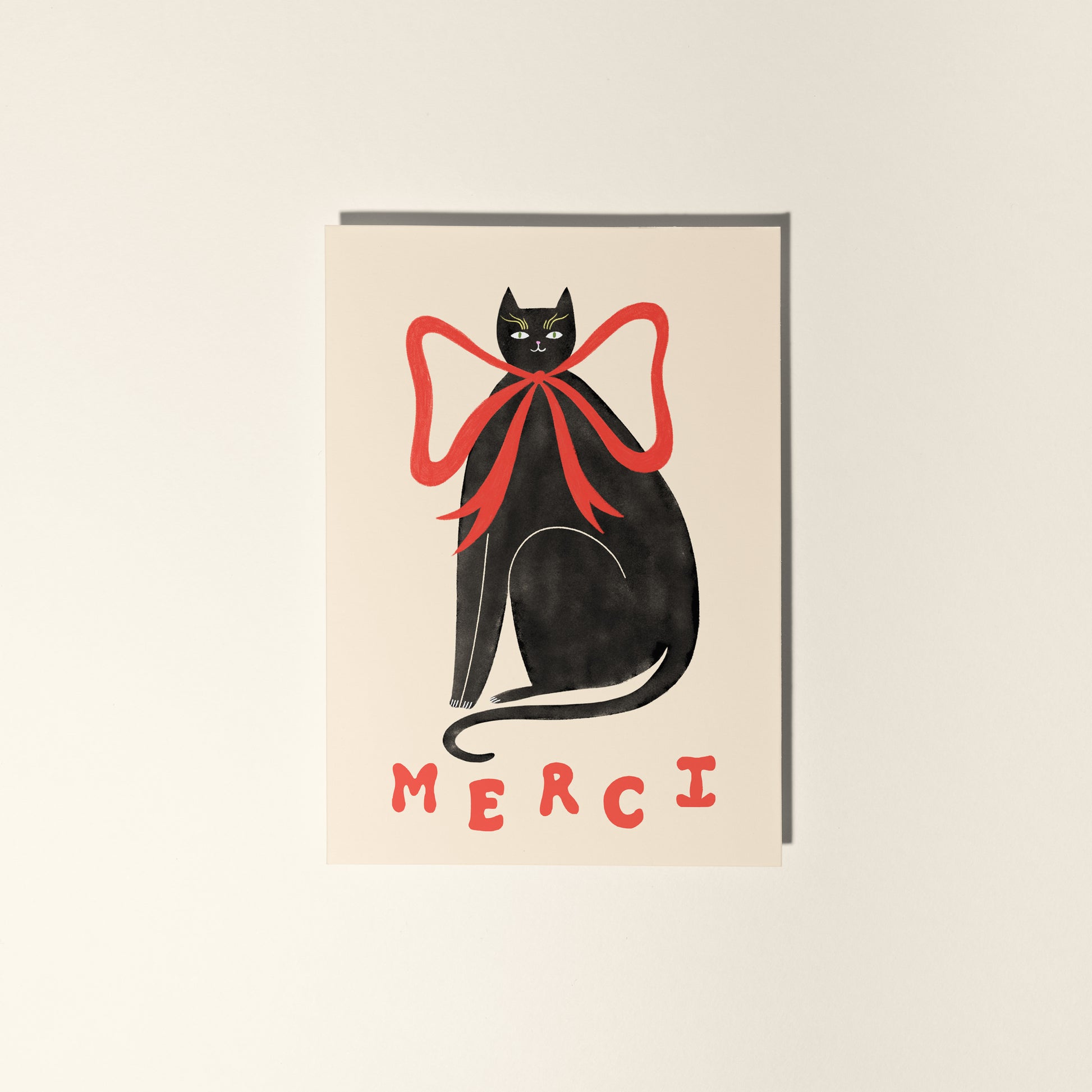 Merci Black Cat Thank You Card image 2