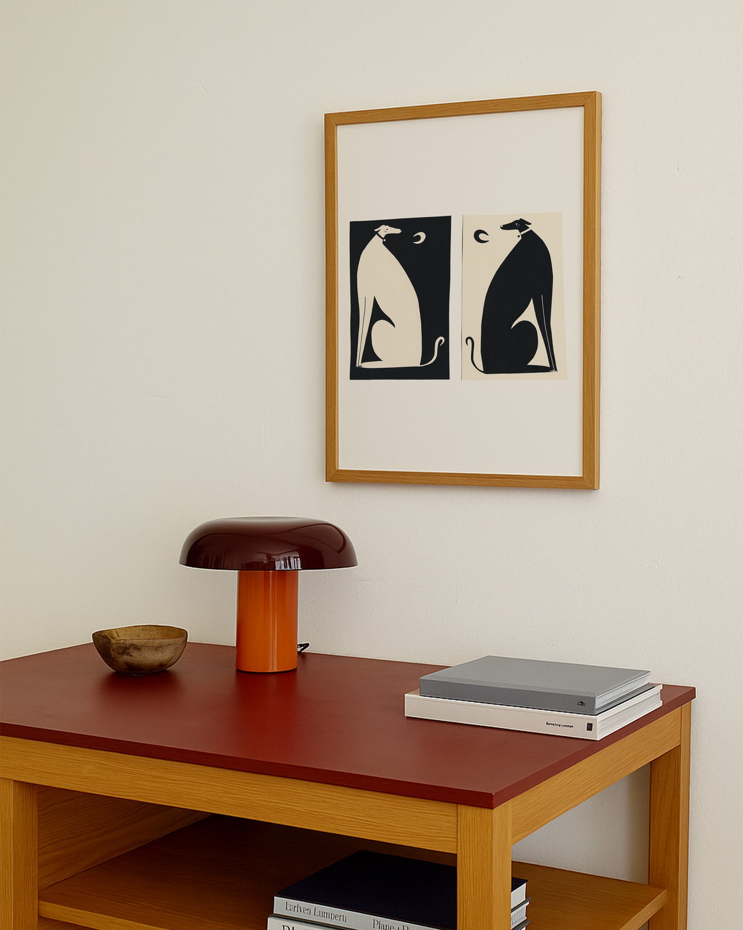 Black And White Dogs Art Print