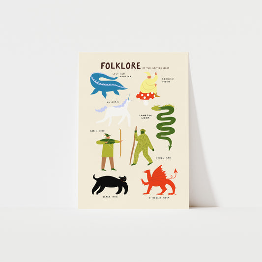 British Isles Folklore Creatures Art Print image 0