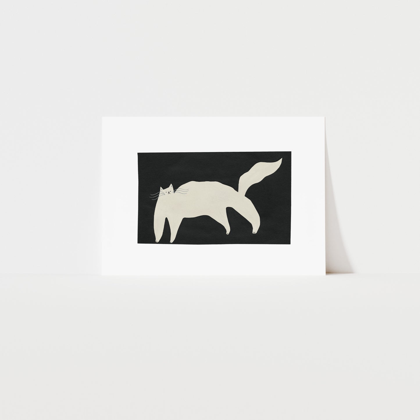 White Cat Art Print image 0