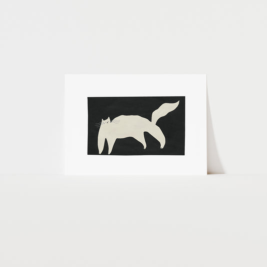 White Cat Art Print image 0