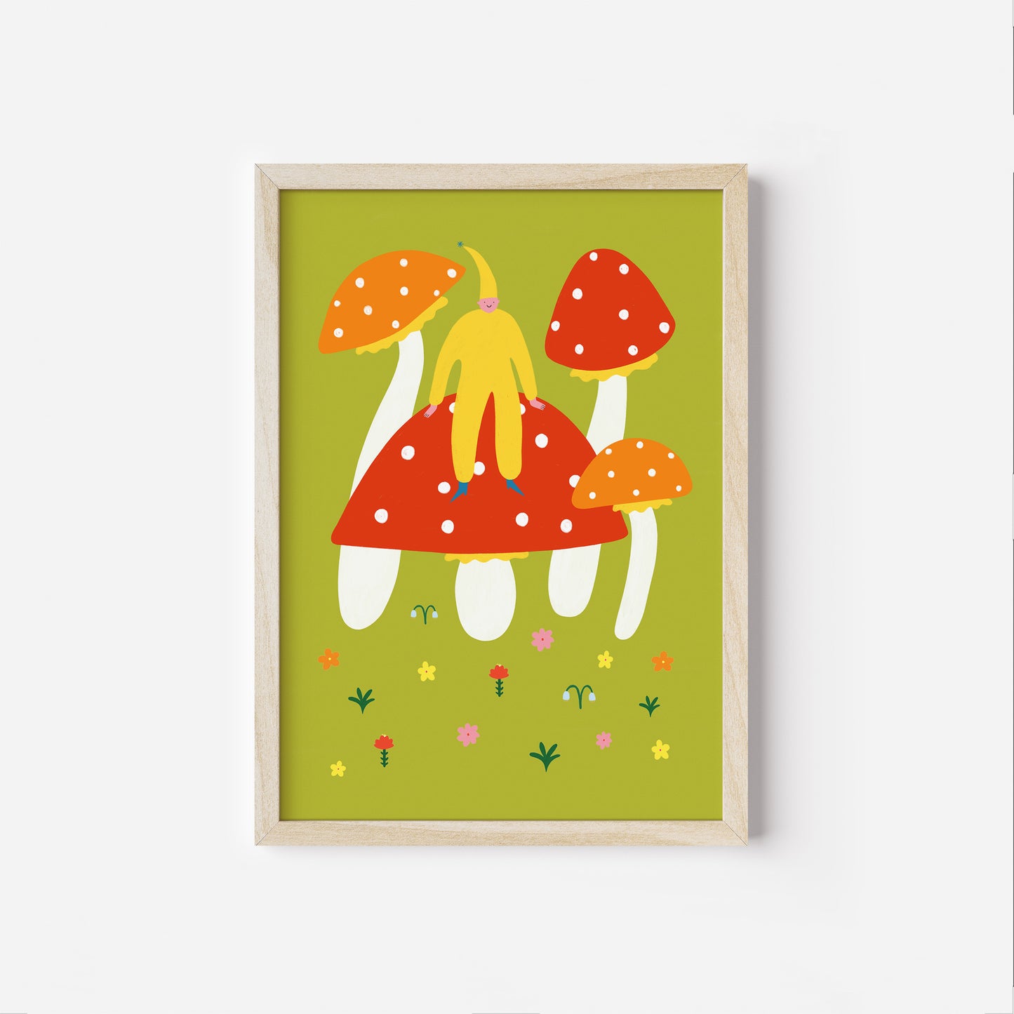 Folky Pixie Toadstool Art Print image 3