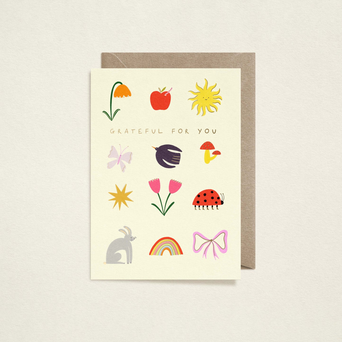 Grateful For You Card | Gold Foiled Card