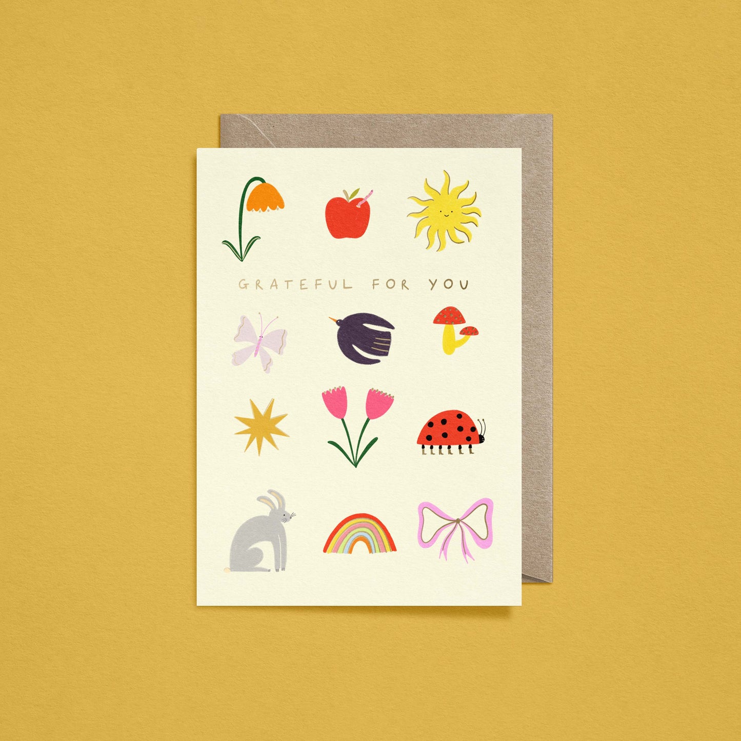 Grateful For You Card | Gold Foiled Card