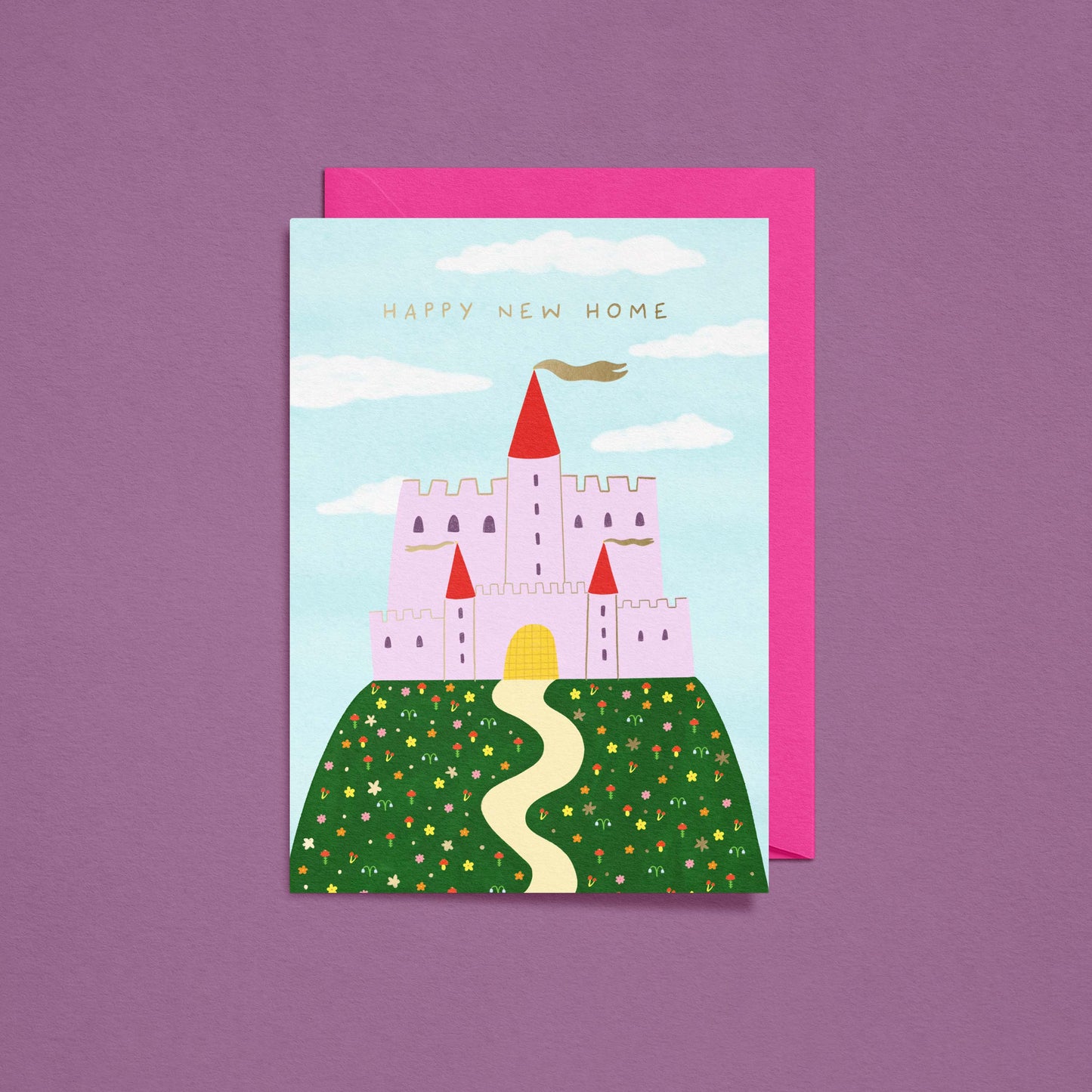 Castle Happy New Home Card | Gold Foiled Card