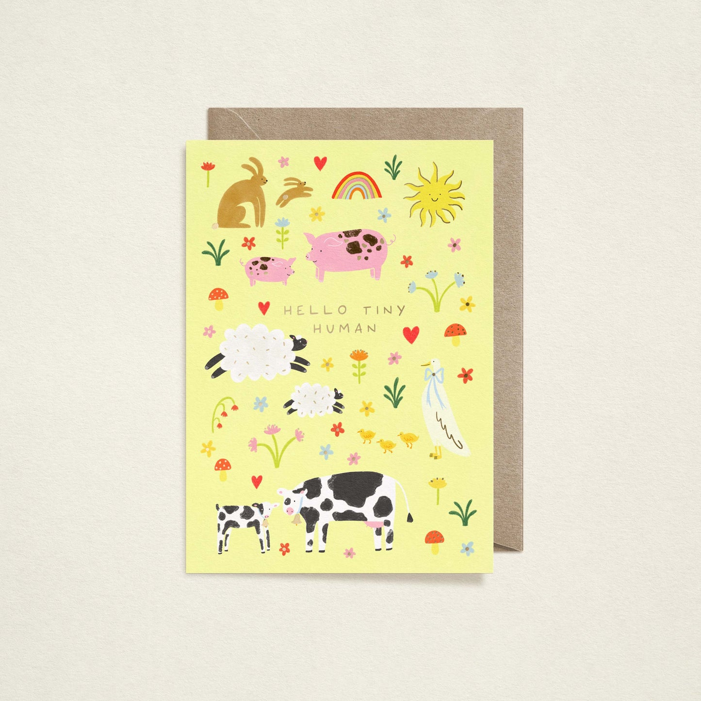 Hello Tiny Human Baby Card | Gold Foiled Card