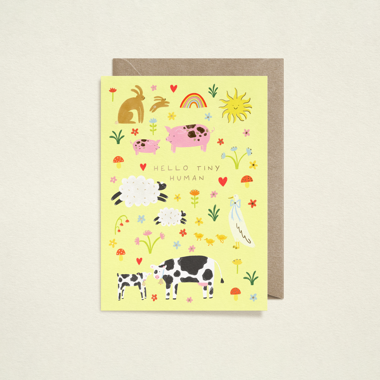 Hello Tiny Human Baby Card | Gold Foiled Card
