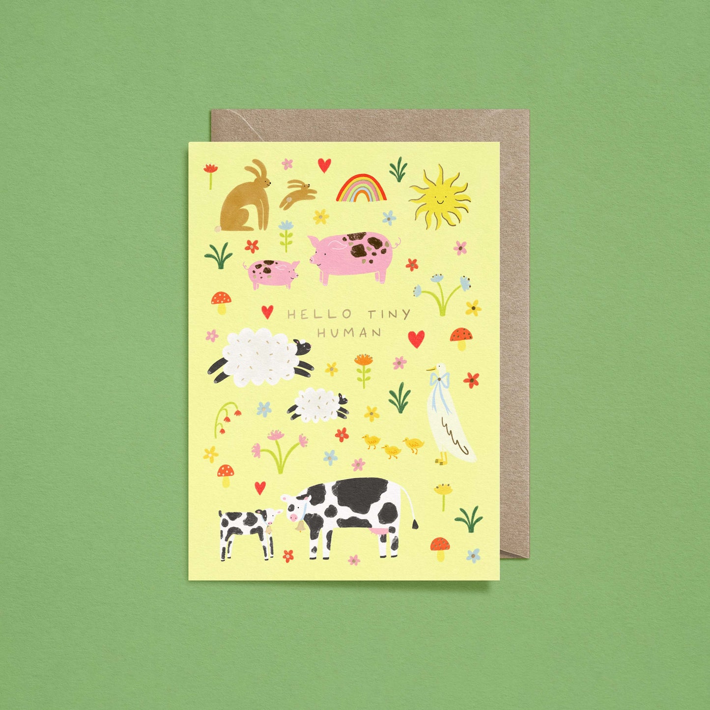 Hello Tiny Human Baby Card | Gold Foiled Card
