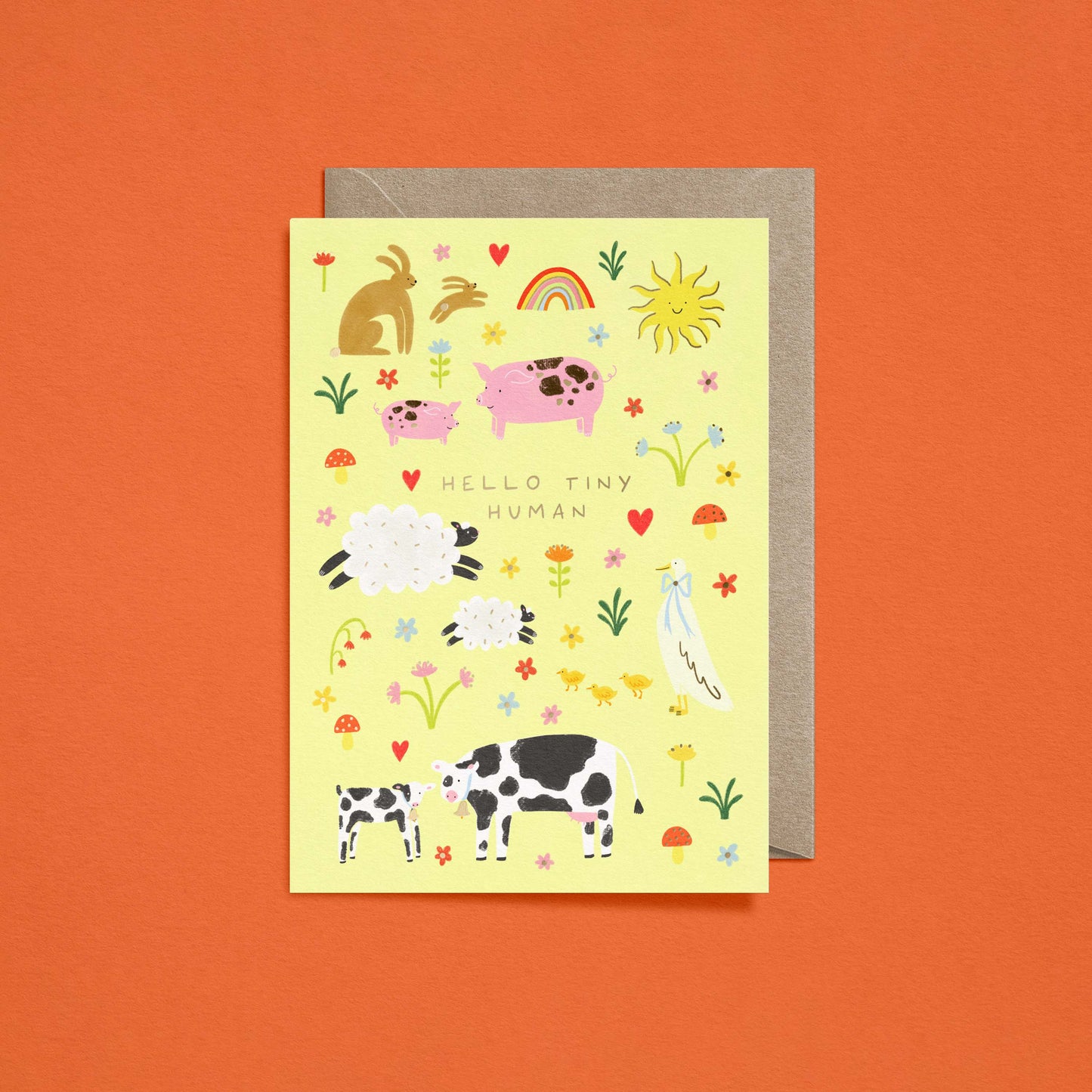 Hello Tiny Human Baby Card | Gold Foiled Card
