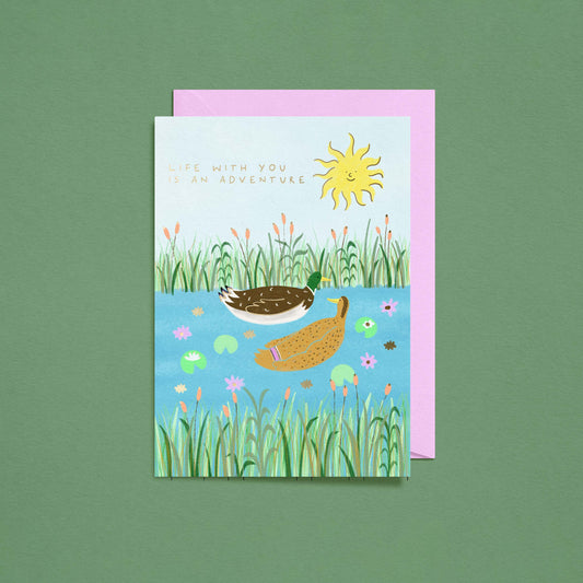 Life With You Is An Adventure Card | Gold Foiled Card