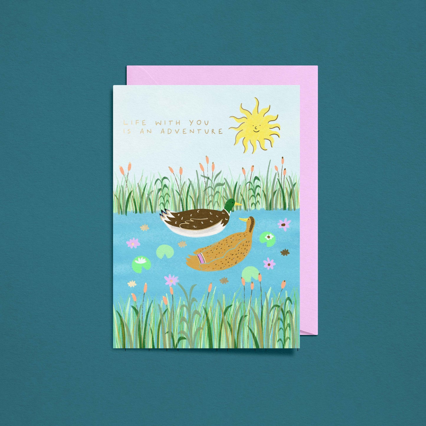 Life With You Is An Adventure Card | Gold Foiled Card