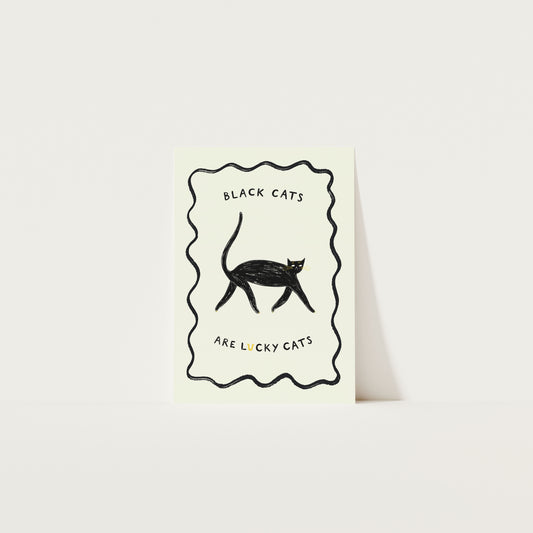 Lucky Black Cats Art Print A3