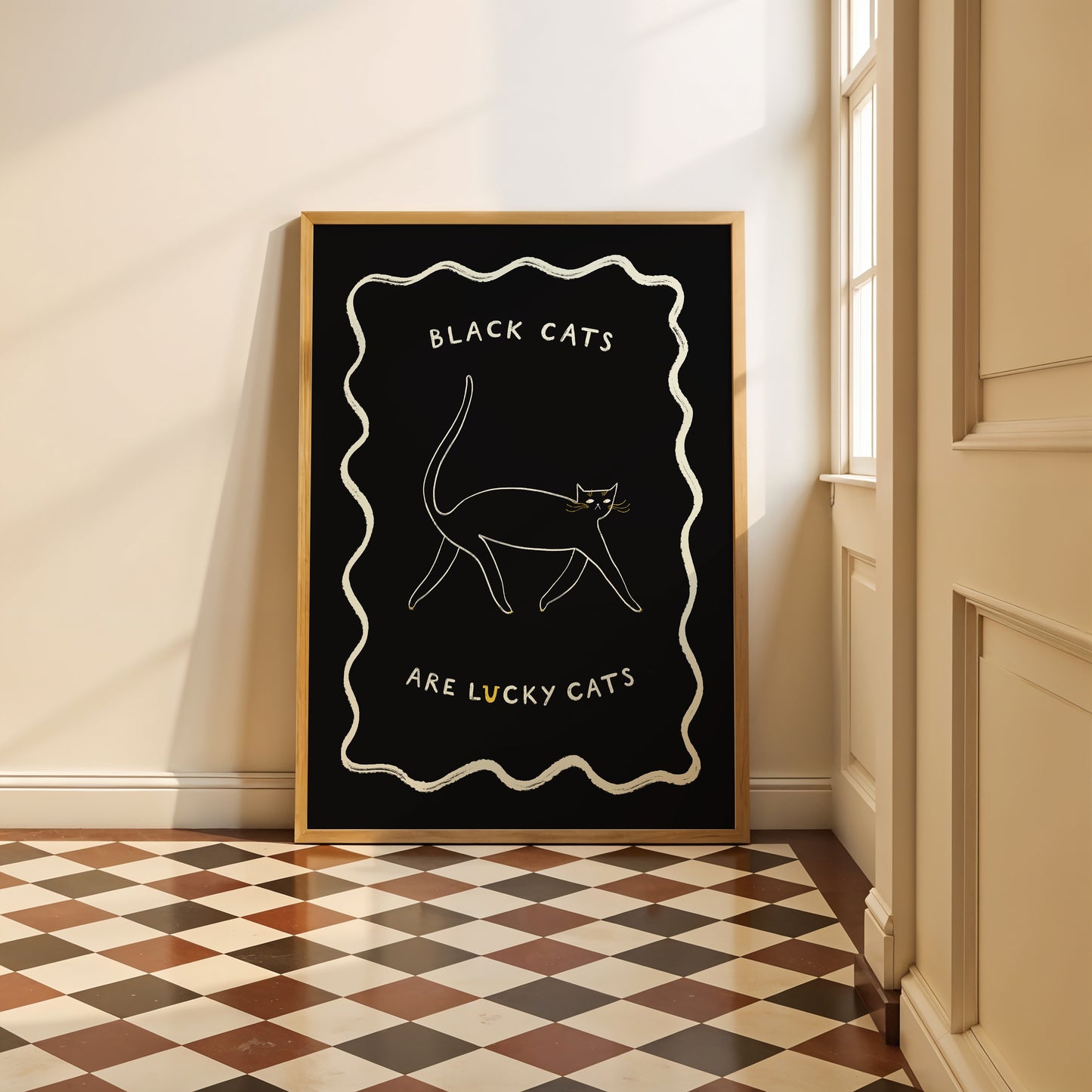 Black Cats Are Lucky Cats Art Print