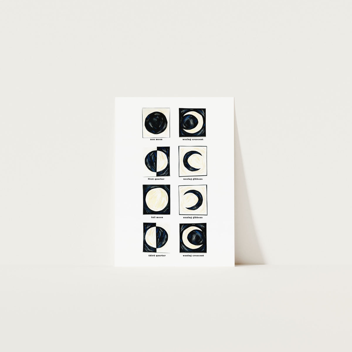 Moon Phases Art Print A3