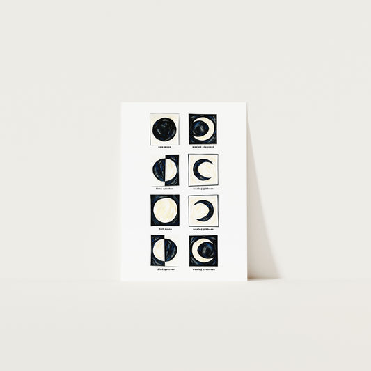 Moon Phases Art Print A3