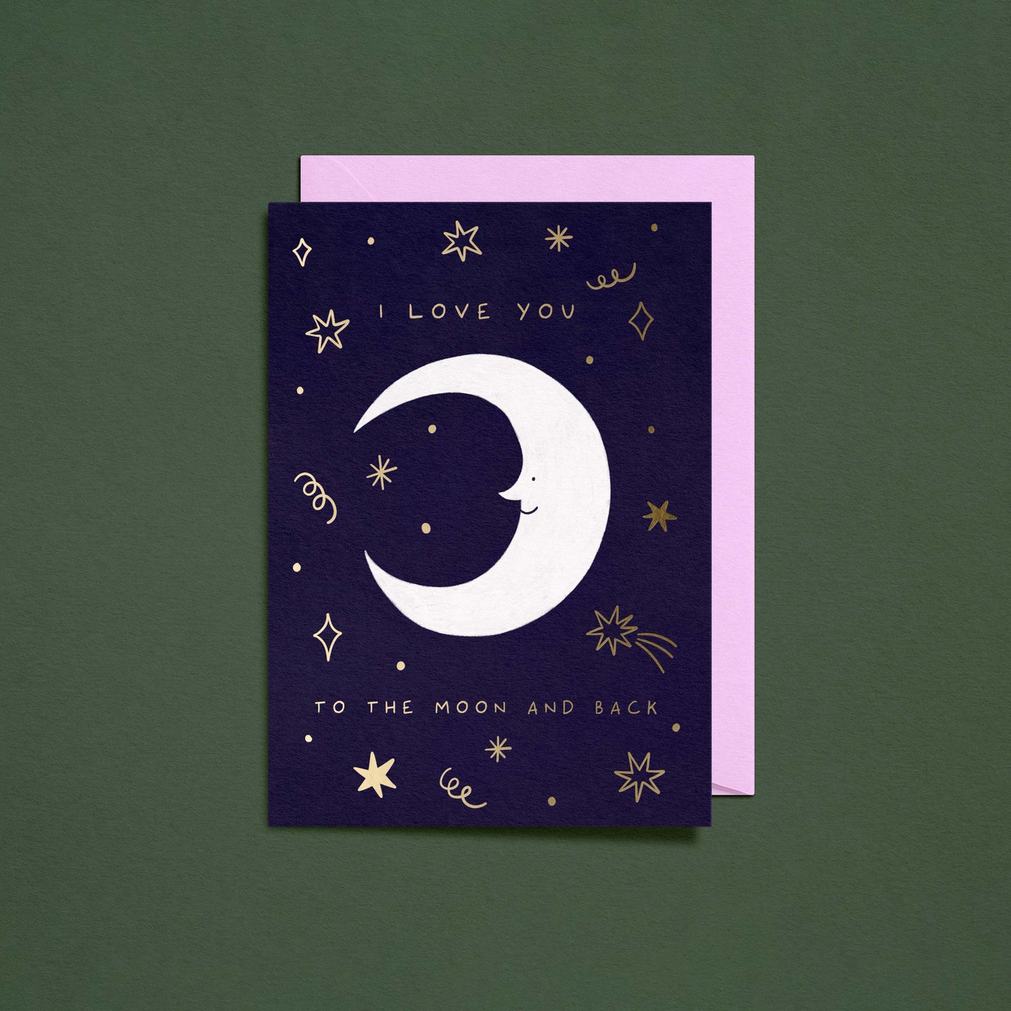 To The Moon And Back Love Card | Gold Foiled Card